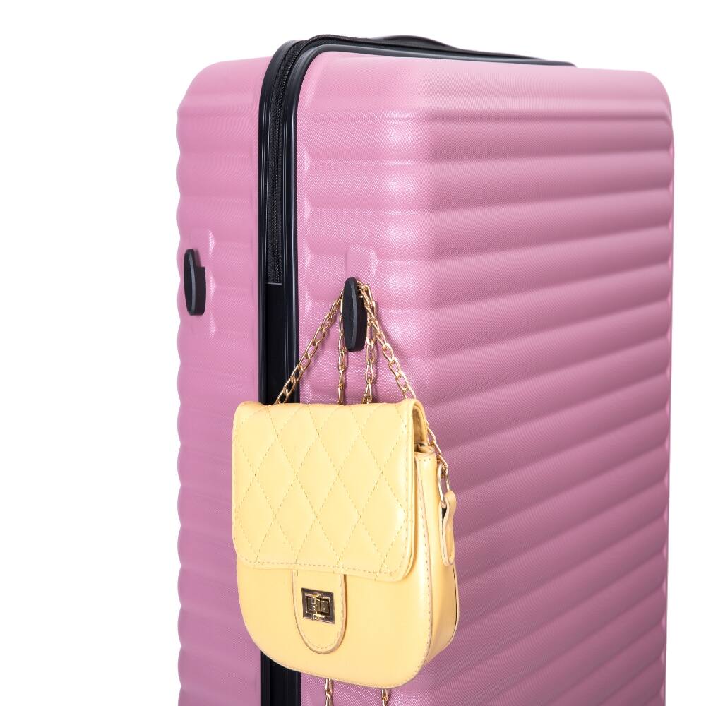 Alt View 4. Ropilly - Ropilly Pink 3 Piece Luggage Set Hardshell Suitcase with Spinner Wheels TSA Lock - Pink.