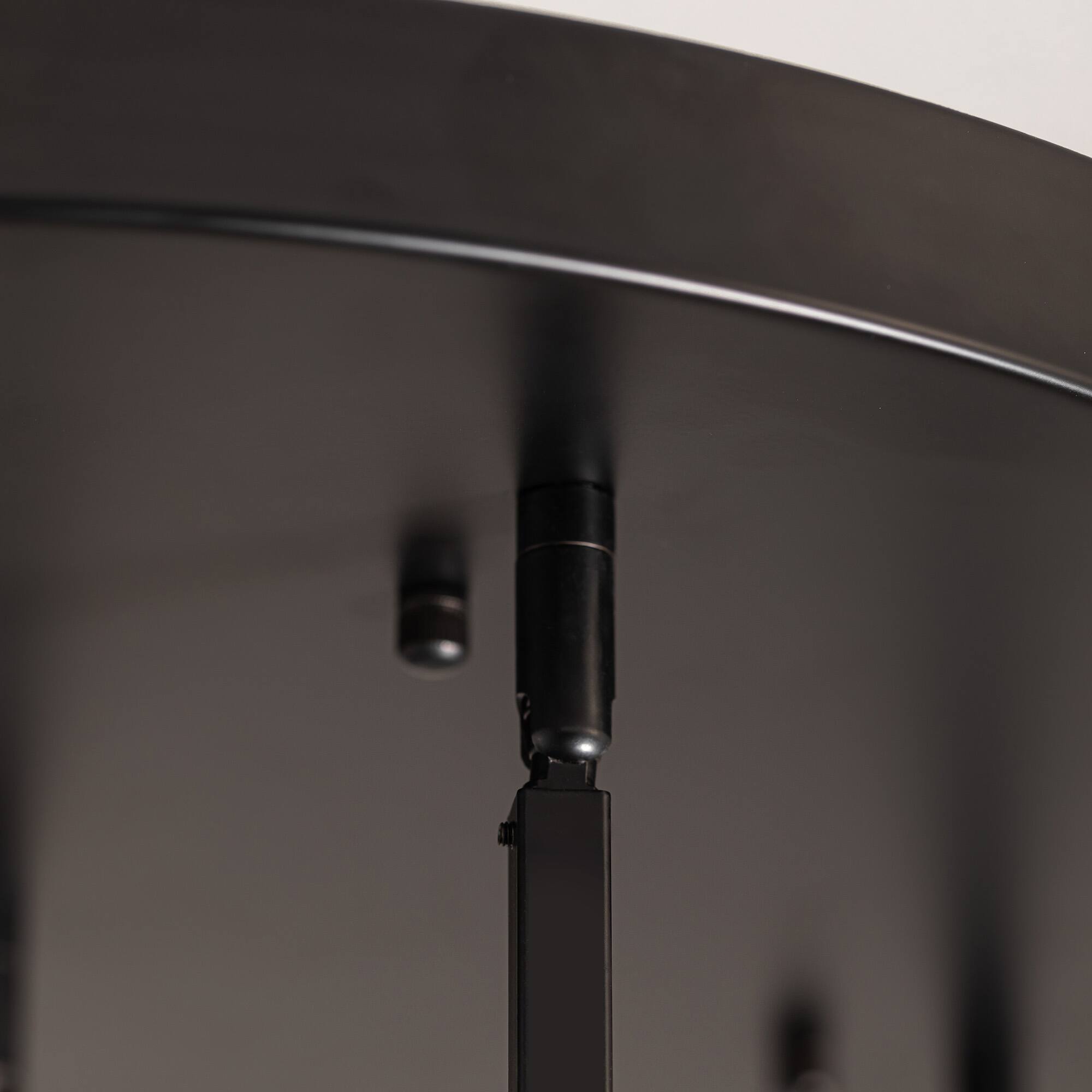 Alt View 9. Siljoy - 24 In Black Alabaster 10-Light LED Staircase Chandelier, 3 Color Changing, for Living Room and High Ceiling Foyer - Black.