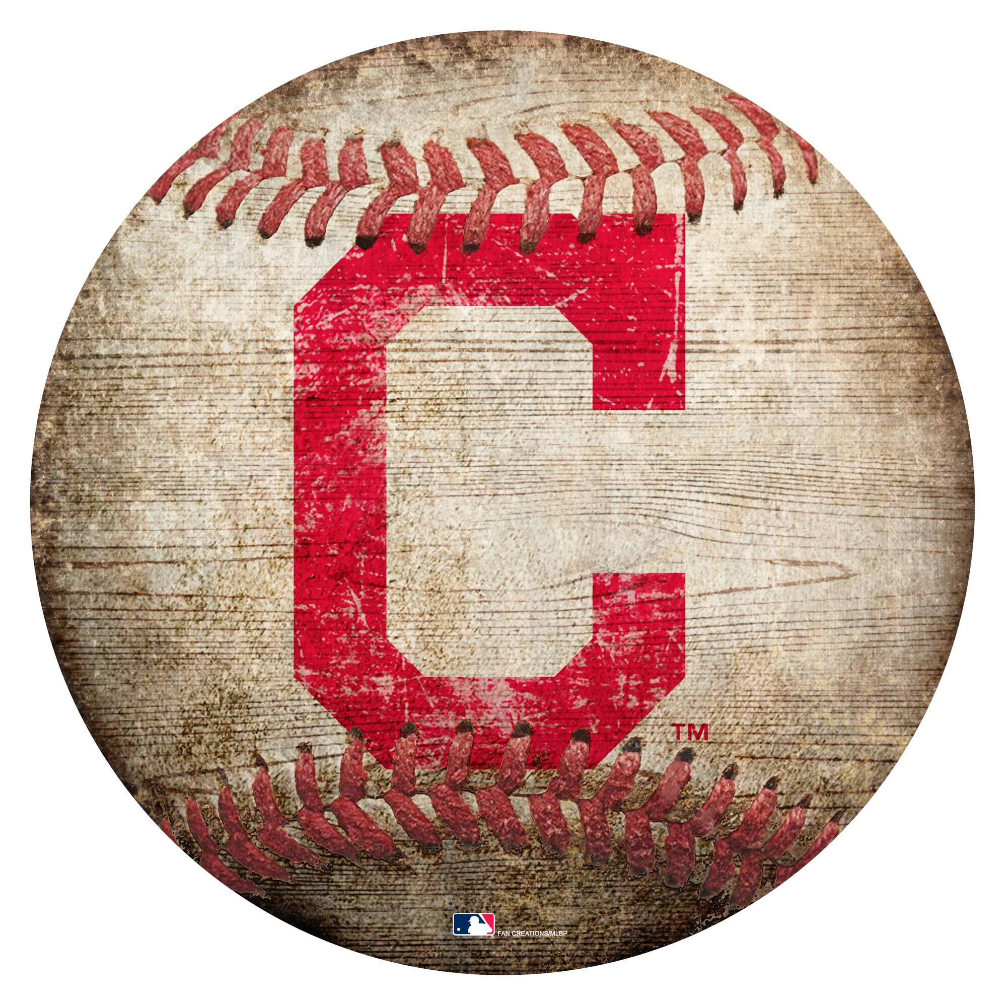 Cleveland Indians 12'' x 12'' Baseball Sign