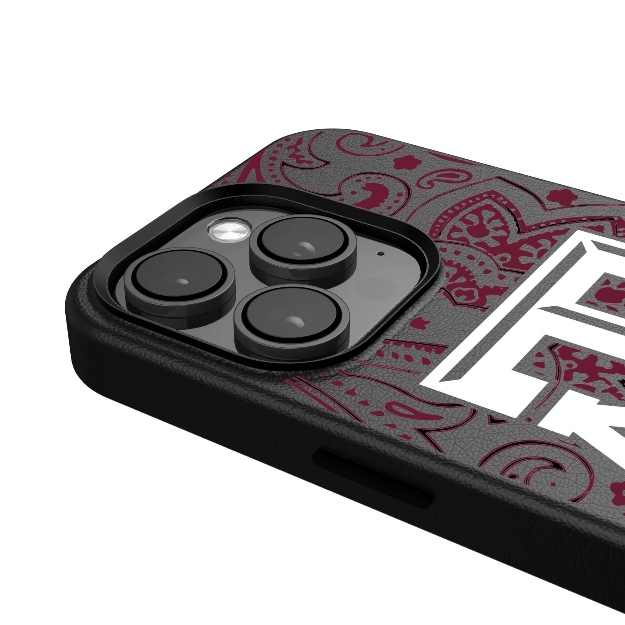 Alt View 3. Keyscaper - Texas A&M Aggies Paisley iPhone Magnetic Bump Case - 15 - Black.