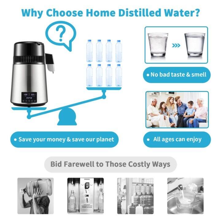Why Choose Home Distilled Water?

- No bad taste & smell
- Save your money & save our planet
- All ages can enjoy

Bid Farewell to Those Costly Ways