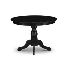 HBT-ABK-TP East West Furniture Modern Kitchen Table with Wire brushed Black Color Table Top Surface and Asian Wood - Wirebrushed Black