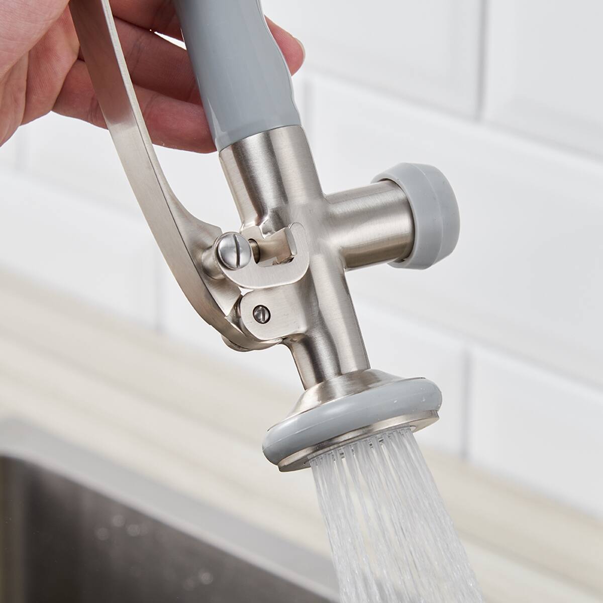 Angle. Ropilly - Ropilly Commercial Kitchen Faucet Brushed Nickel Pull Down Sprayer with Pot Filler Single Handle - Brushed Nickel.