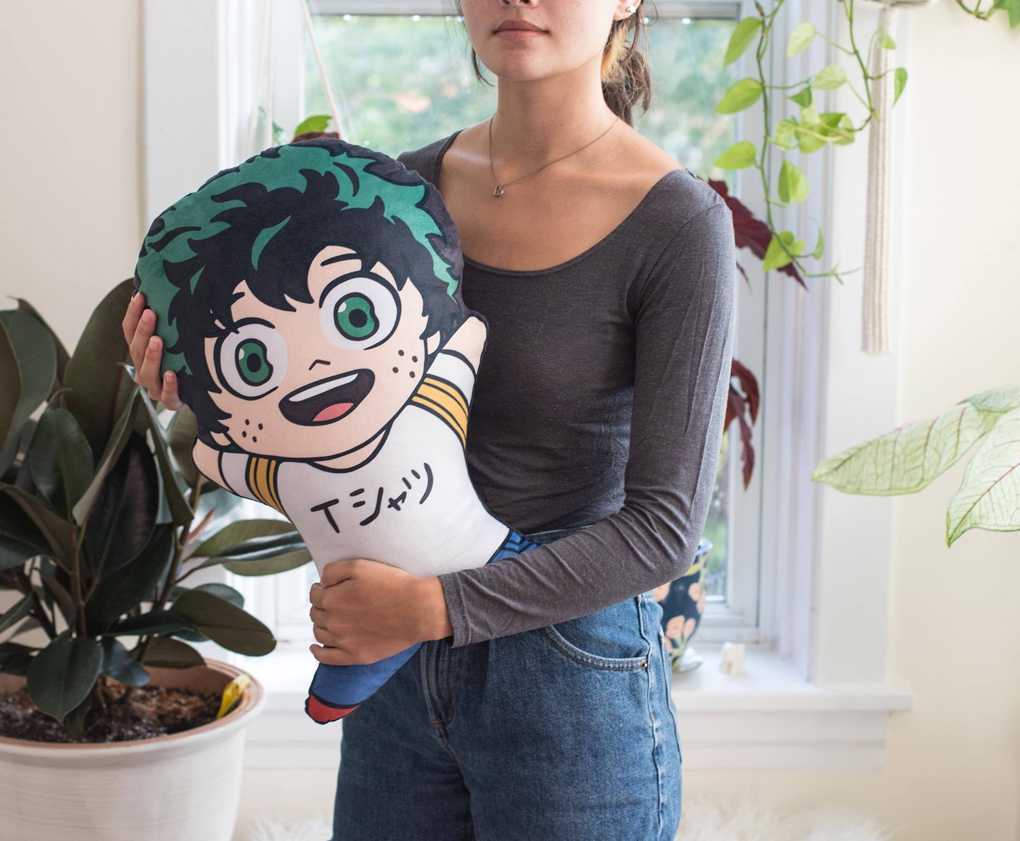 Alt View 10. Surreal Entertainment - My Hero Academia 20 Inch Character Pillow | Izuku Midoriya - Green.