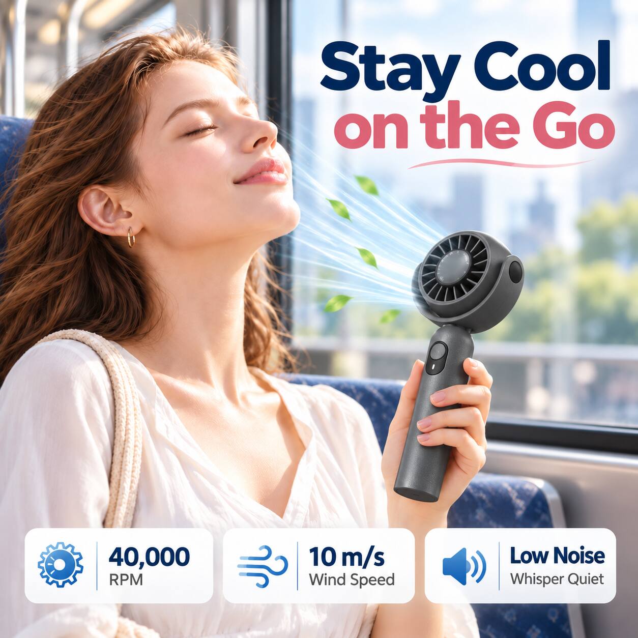 Stay Cool on the Go

40,000 RPM

10 m/s Wind Speed

Low Noise Whisper Quiet