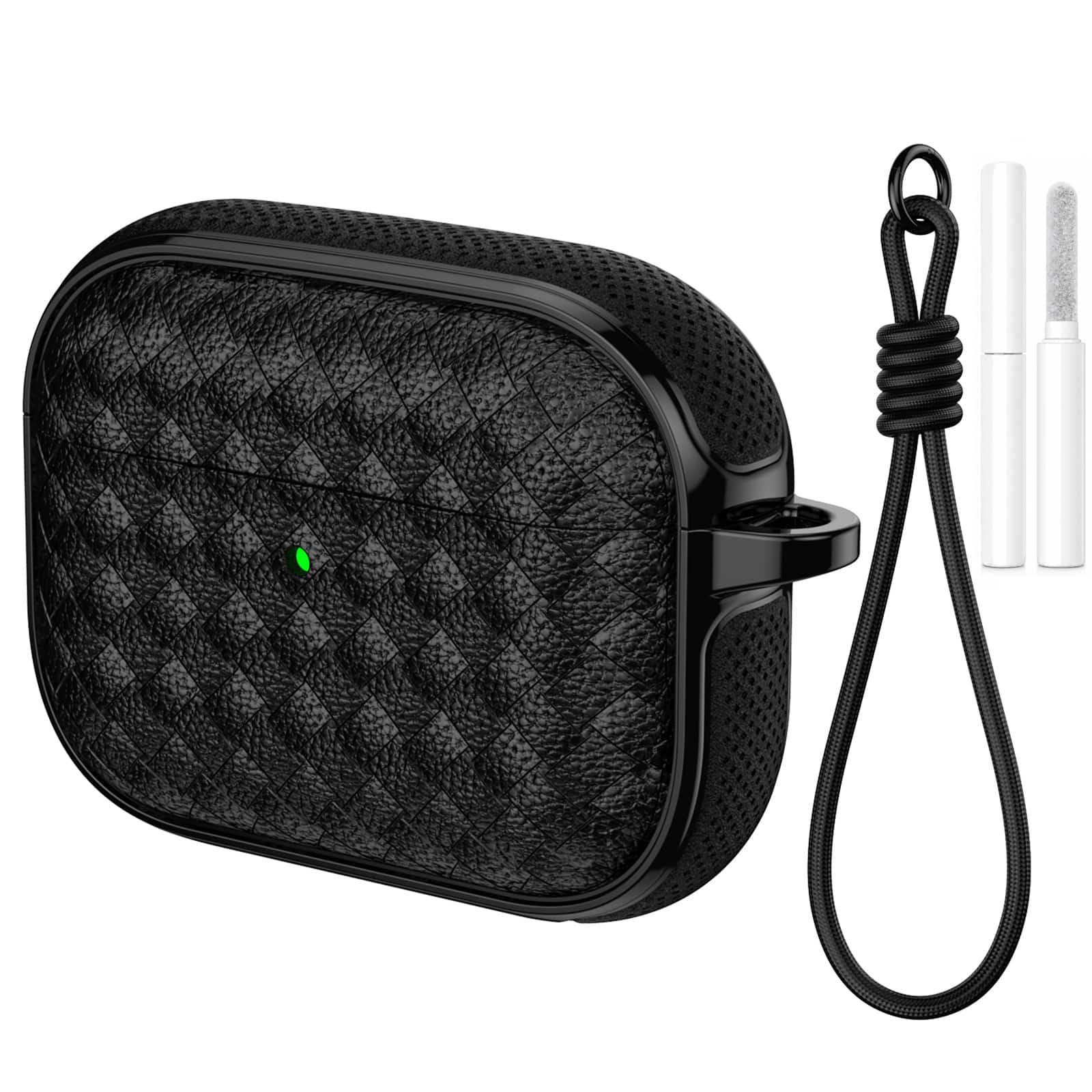 Dteck - for AirPods Pro 3 Case, Woven Series Earbuds Protective Case, Full Drop Protection Cover with Lanyard and Cleaning Kit - Black
