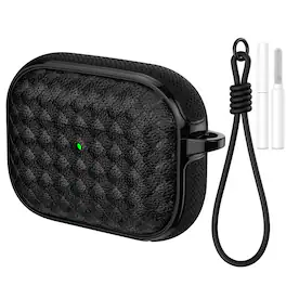 Dteck - for AirPods Pro 3 Case, Woven Series Earbuds Protective Case, Full Drop Protection Cover with Lanyard and Cleaning Kit - Black
