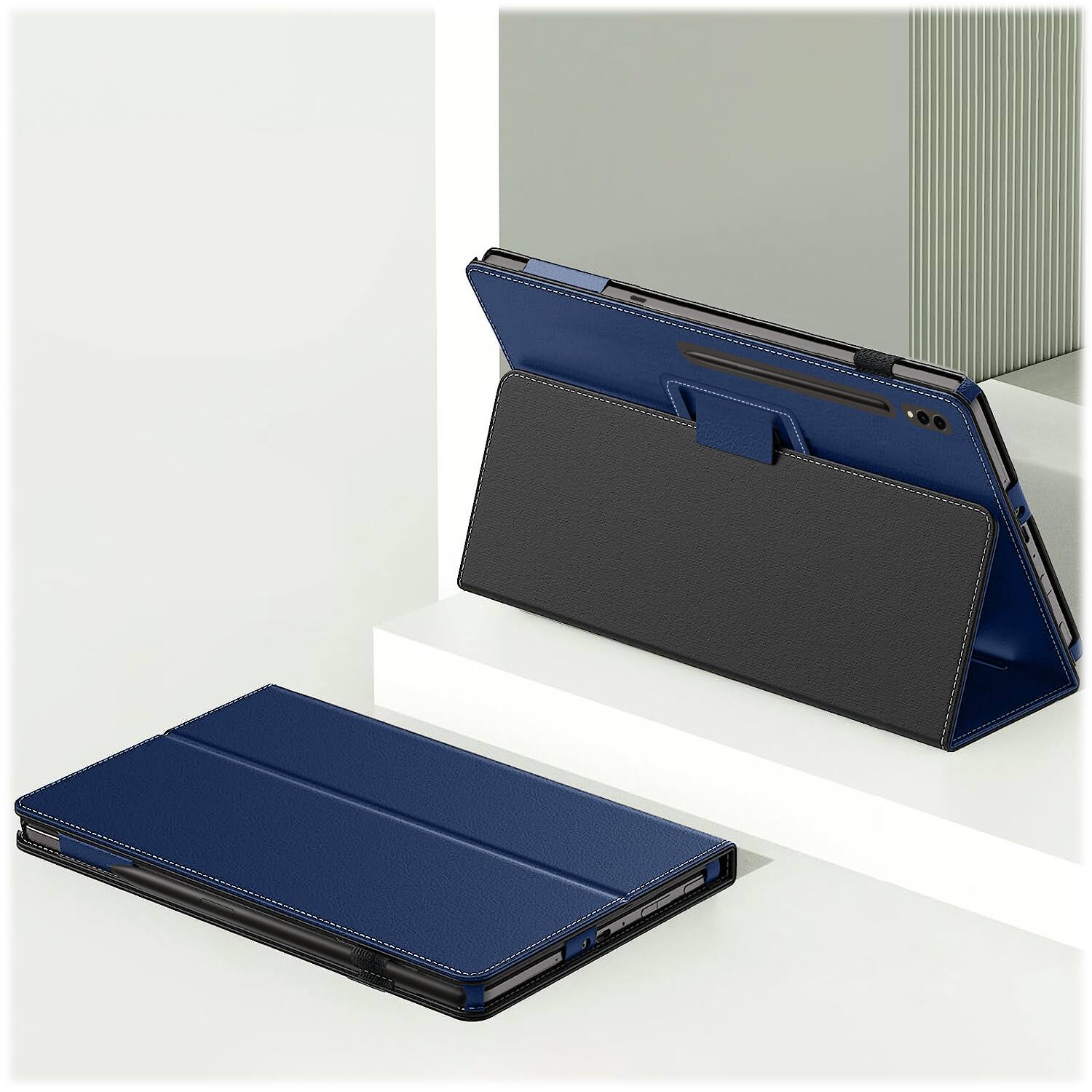 Alt View 12. SaharaCase - Folio Case for Samsung Galaxy Tab S10 Ultra, Tab S9 Ultra, and Tab S8 Ultra - Dark Blue.