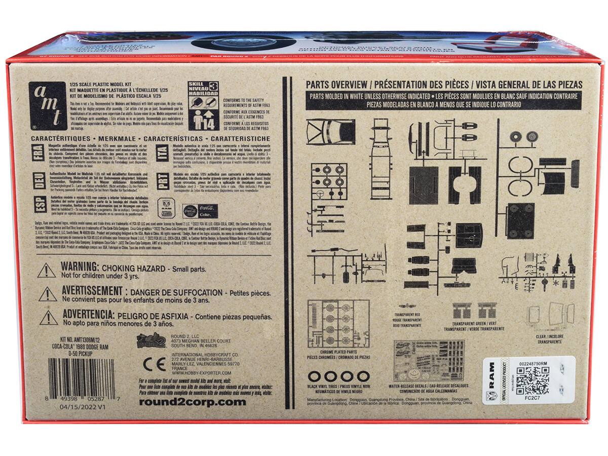 Sure, here is the corrected and grouped text from the image:

---

**1/25 SCALE PLASTIC MODEL KIT**  
KIT MAQUETTE EN PLASTIQUE À L'ÉCHELLE 1/25  
KIT DE MODELSMO DE PLÁSTICO ESCALA 1/25  
KIT MODELISMO PLÁSTICO ESCALA 1/25  

**SKILL LEVEL**  
NIVEAU HABILITÉ  
RADIO  
NIVEL DE HABILIDAD  
NIVEL DE HABILIDAD  

**CARACTÉRISTIQUES - MERKMALE - CARACTERÍSTICAS - CARATTERISTICHE**  
- Magnétiques, subminiatures d'une échelle de 1/25, sans aucune complexité et de détails.  
- Modelos de alta calidad, sin complejidad y con detalles.  
- Magnétiques, subminiaturas de una escala de 1/25, sin ninguna complejidad y con detalles.  
- Magnéticos, subminiaturas de una escala de 1/25, sin ninguna complejidad y con detalles.  

**PARTS