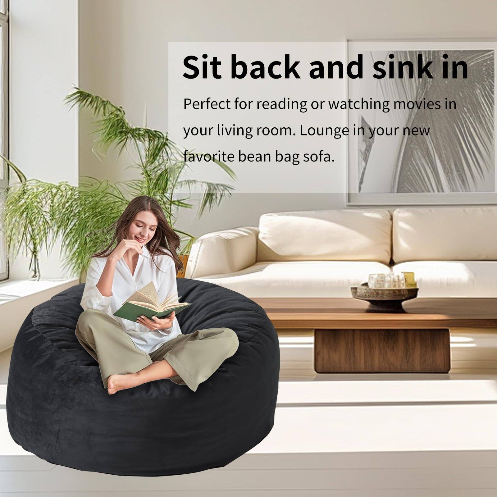Sit back and sink in  
Perfect for reading or watching movies in your living room. Lounge in your new favorite bean bag sofa.