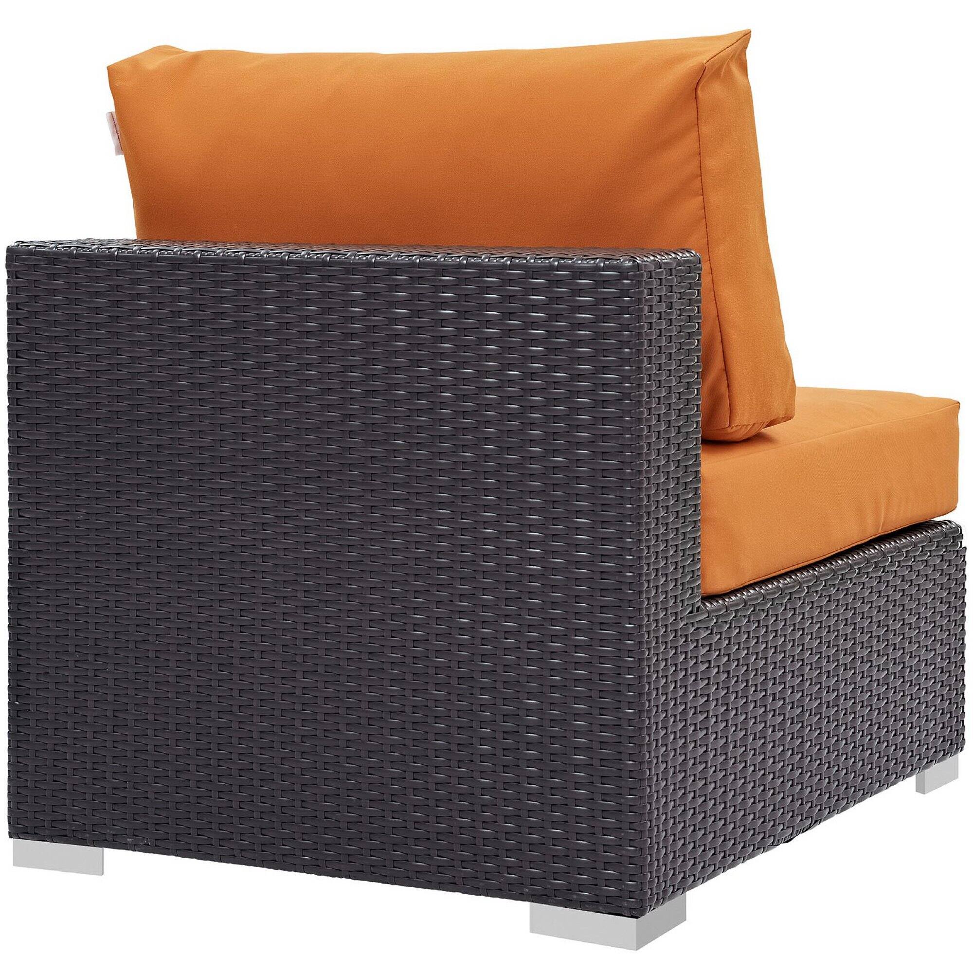 Left. Modway - Convene Outdoor Patio Armless by Modway - Espresso Orange.