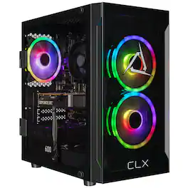 CLX - Set Gaming Desktop - AMD Ryzen 5 8400F - 16GB DDR5 5600 Memory - GeForce RTX 5050 8GB - 1TB NVMe M.2 SSD - Black