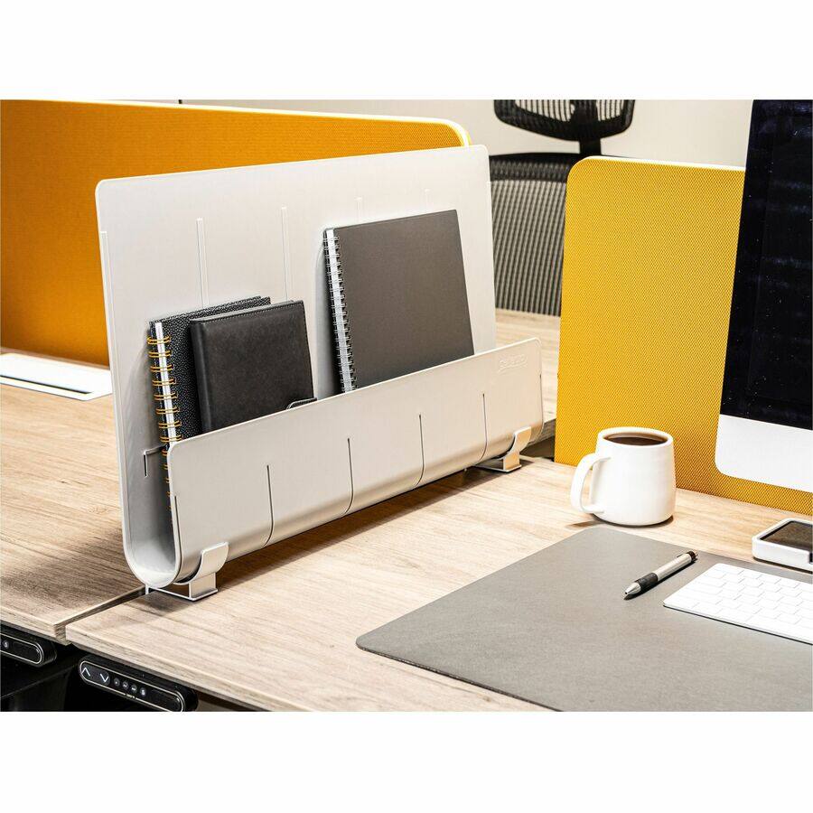 Angle. Deflecto - Deflecto Standing Desk Privacy Panel Organizer 16.35" x 24" x 2.70" Gray Acrylonitrile Butadiene Styrene - Gray.