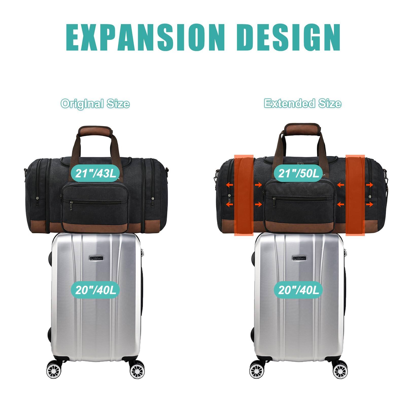 EXPANSION DESIGN

Original Size
21"/43L

Extended Size
21"/50L

20"/40L