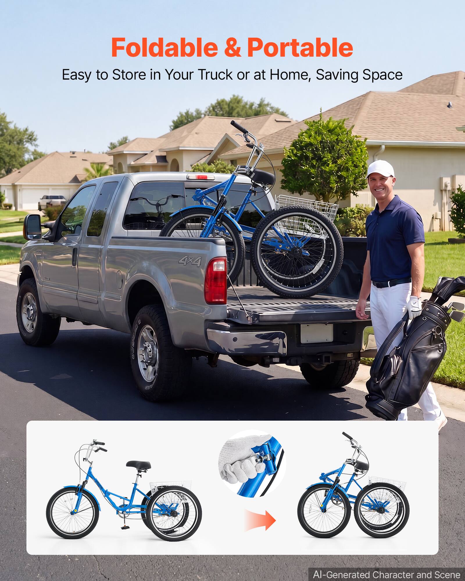 Foldable & Portable  
Easy to Store in Your Truck or at Home, Saving Space  

4x4  

AI-Generated Character and Scene