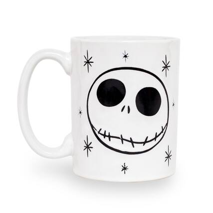 Front. Disney - Disney The Nightmare Before Christmas Jack Skellington Face Ceramic Mug - White.