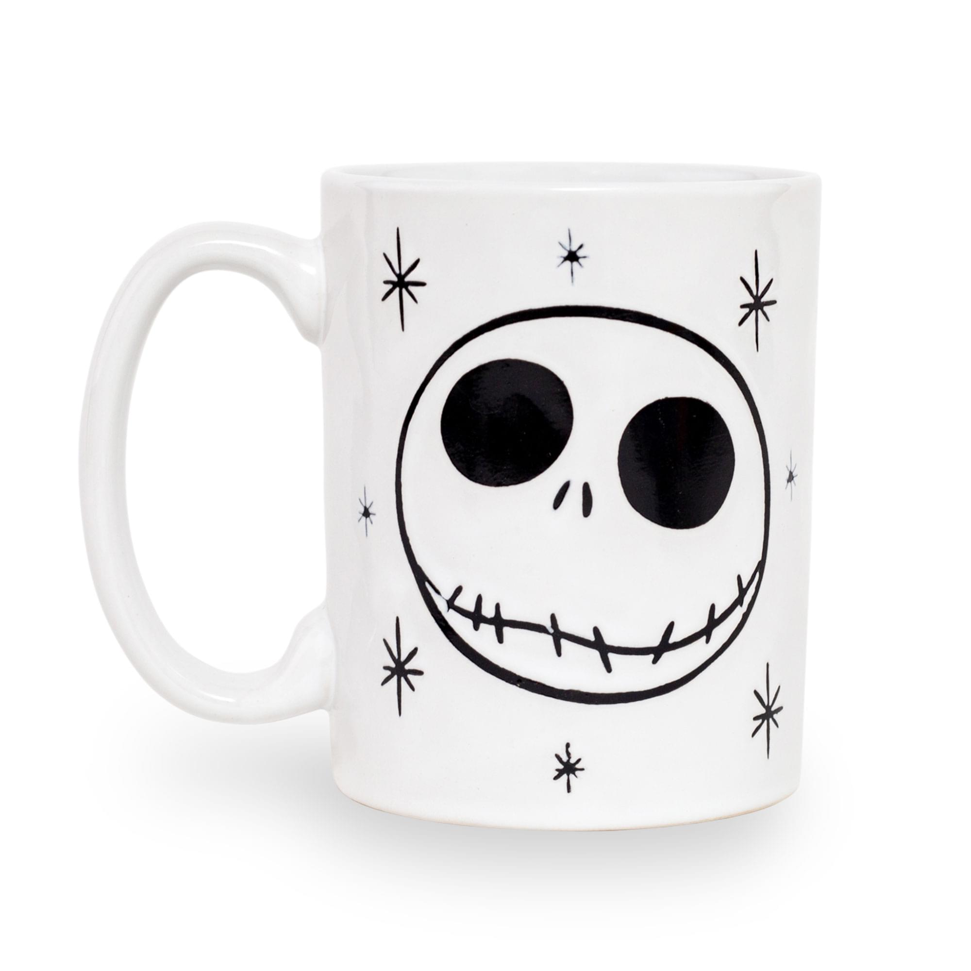 Front. Disney - Disney The Nightmare Before Christmas Jack Skellington Face Ceramic Mug - White.
