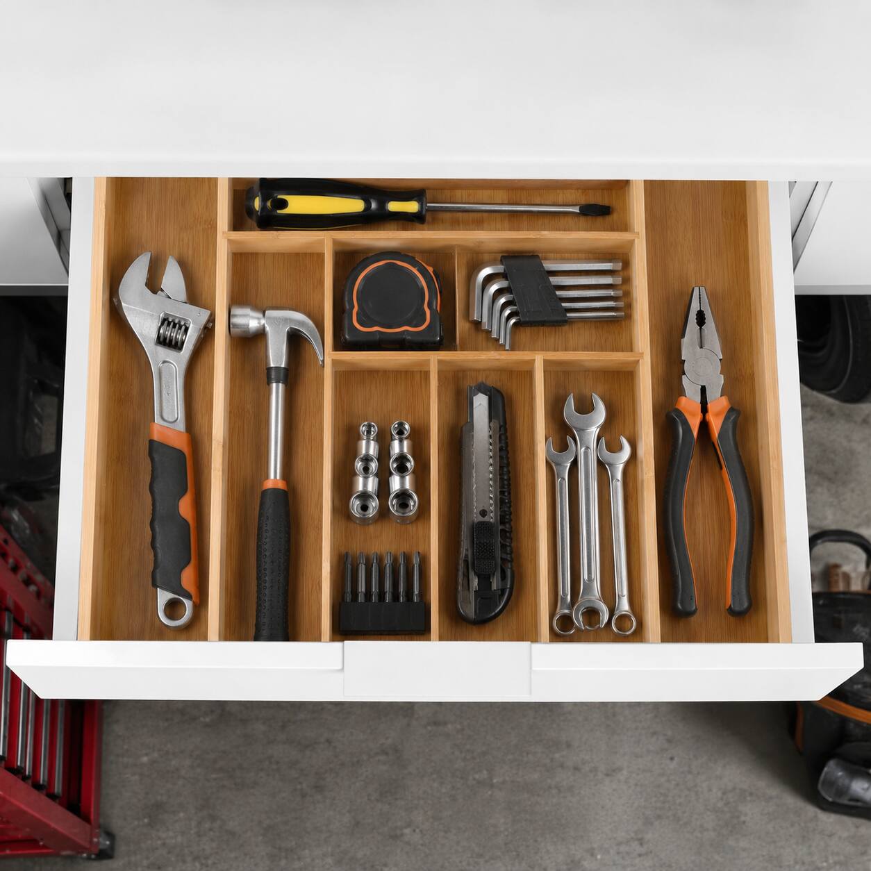 Alt View 2. KITCHENTREND - KITCHENTREND Expandable Bamboo Drawer Organizer, Adjustable Silverware Tray 6-8 Slots for Kitchen, Pantry & Dining Room - Natural.