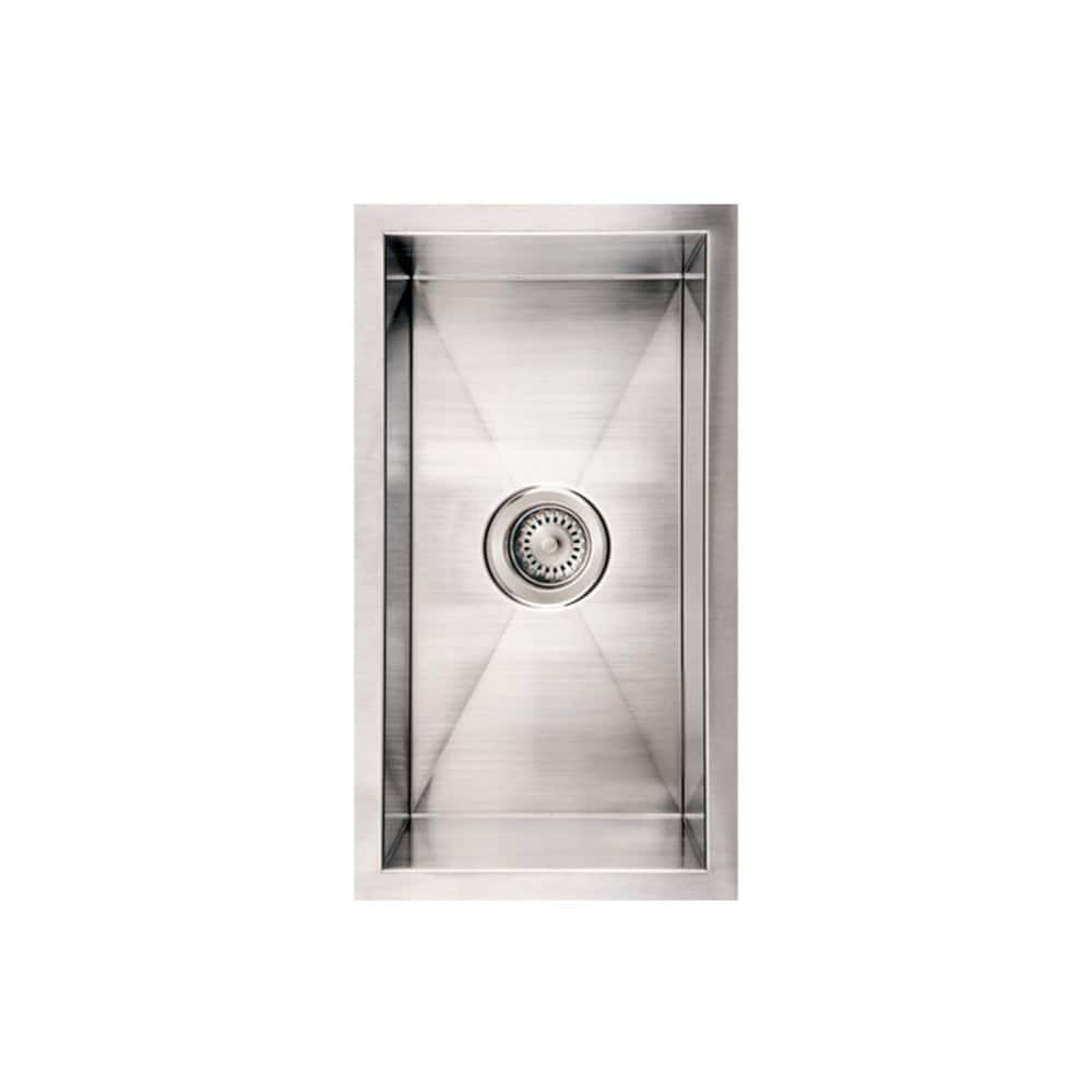 Whitehaus - Noah's Collection Brushed Stainless Steel Commercial Single Bowl Undermount Sink - Silver