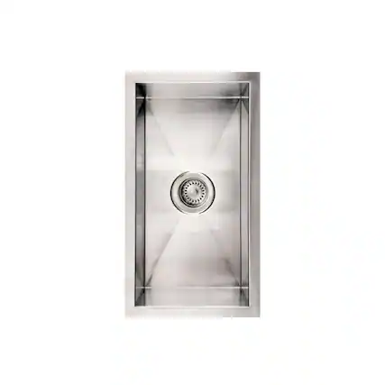 Front. Whitehaus - Noah's Collection Brushed Stainless Steel Commercial Single Bowl Undermount Sink - Silver.