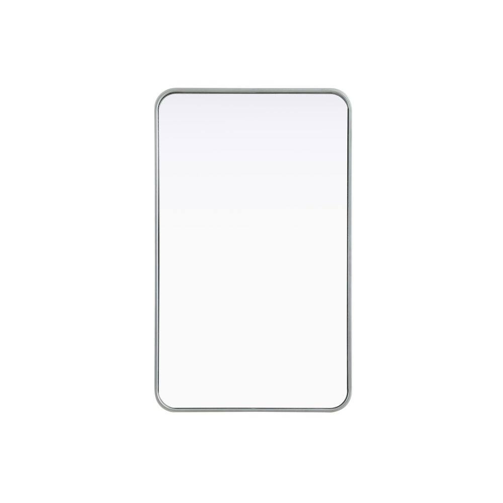 Alt View 8. Elegant Decor - Contour Metal Rectangle Mirror 22x36 in Silver - Silver.