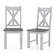 Front. Costway - Wooden Dining Chair Set of 2 with Rubber Wood Frame Elegant Hollowed Backrest - White, Gray.