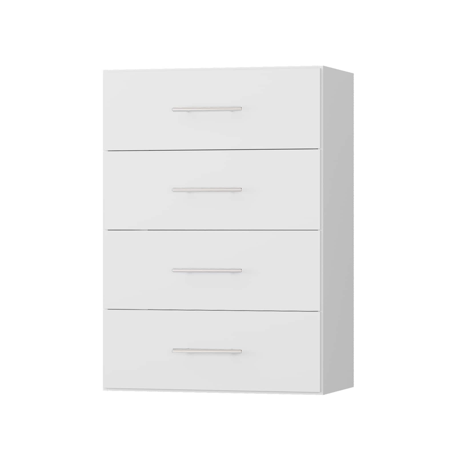 Roomtec - 19.5 in White 4 Drawer Short Tower Closet Unit-Customizable Wall Mounted Modular Closet System Bedroom Closet - White