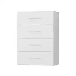 LOVMOR - 31.5 in White 4 Drawer Short Tower Closet Unit-Customizable Wall Mounted Modular Closet System for Bedroom Closet - White