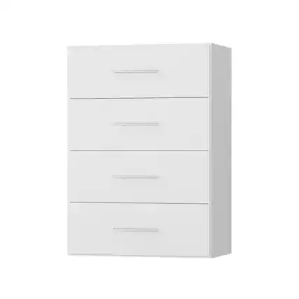 Front. Roomtec - Roomtec 19.5 in White 4 Drawer Short Tower Closet Unit-Customizable Wall Mounted Modular Closet System Bedroom Closet - White.
