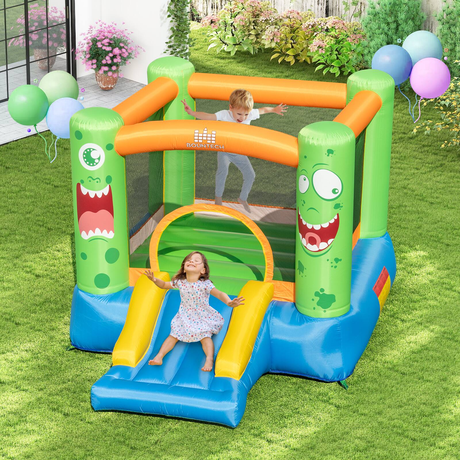 Alt View 3. Costway - Costway Inflatable Bounce House Jumper Castle Kids Playhouse with 480W Blower - Multicolor.