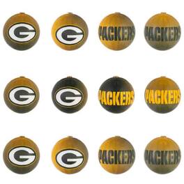 Evergreen Enterprises - Green Bay Packers Holiday Ball Ornaments 12-Pack - Multicolor