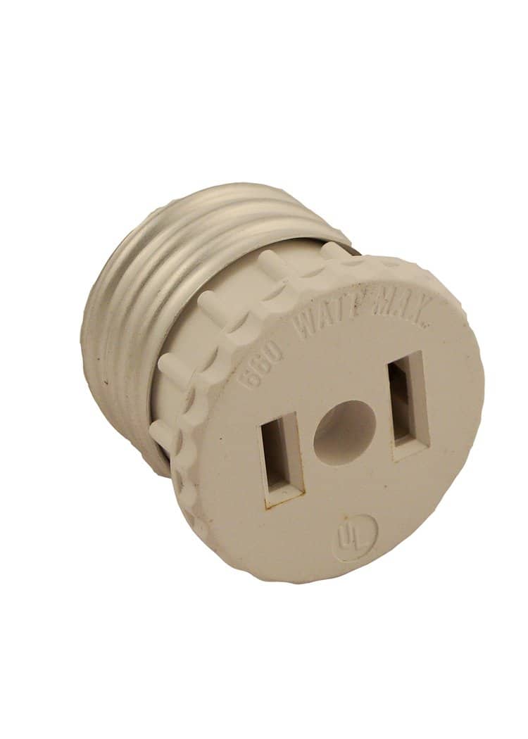 Leviton - 15 Amp 660W 125V 2-Pole 2-Wire Socket-to-Outlet Adapter - Image