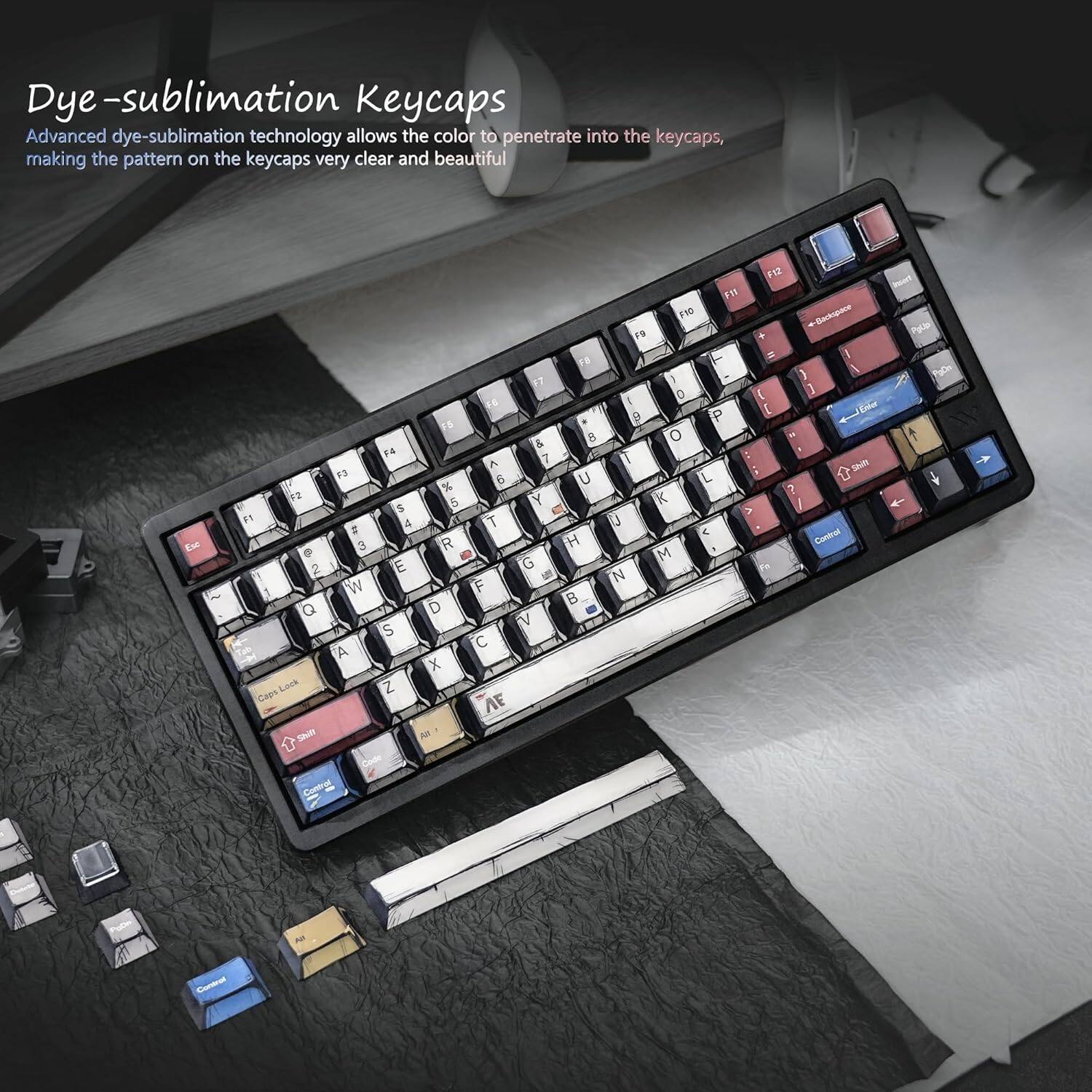 Dye-sublimation Keycaps

Advanced dye-sublimation technology allows the color to penetrate into the keycaps, making the pattern on the keycaps very clear and beautiful.