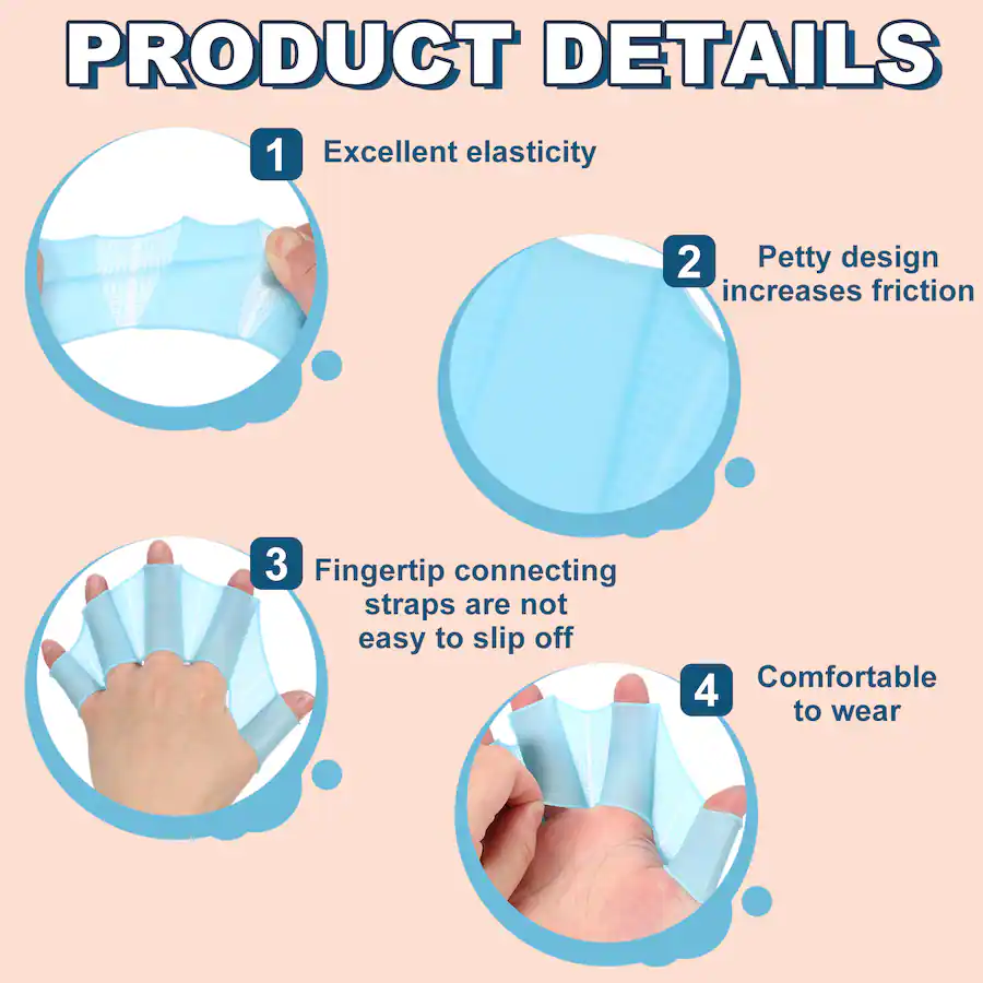 Silicone Types Unique Bargains Silicone Swimming Gloves, Webbed Gloves Half Finger ...