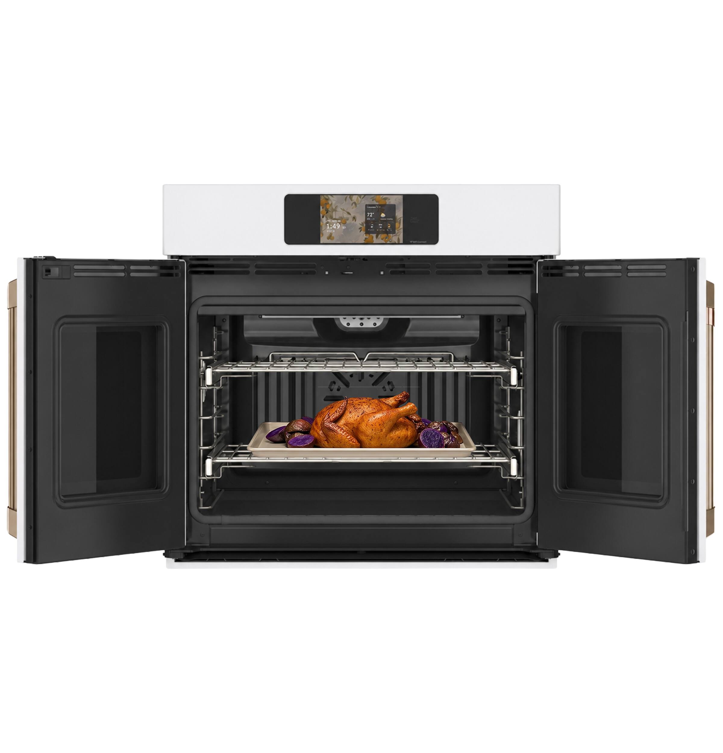 Alt View 15. Café - 30" Smart Built-In Single Electric Convection French-Door Wall Oven with Air Fry and Precision Cooking Modes - Matte White.