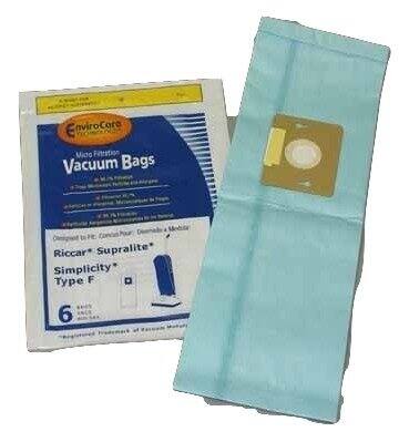 EnviroCare Vacuum Bags  
Riccar Supralite  
Simplicity Type F  
6