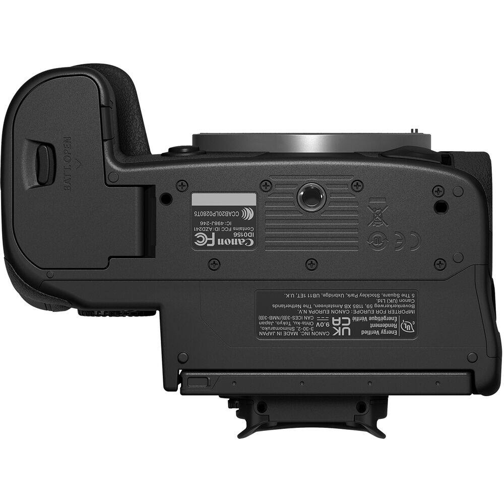 OPEN BATTERY COMPARTMENT

CCAB20LP0280T5
912-7969
ID: AZD241
FCC ID: 0156
CE

Canon
U.K. SET
Uxbridge, Park Stockley Square, The
Canon Netherlands
Amstelveen
Canon Europe
Imported by Canon Europe
Made in Japan
Tokyo, Ohta-ku
Shimomaruko

9.0V
CA
Energy
Verified