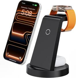 Core Tech - 3-in-1 Wireless Charging Station for iPhone, Apple Watch & AirPods – Fast Wireless Charger Dock