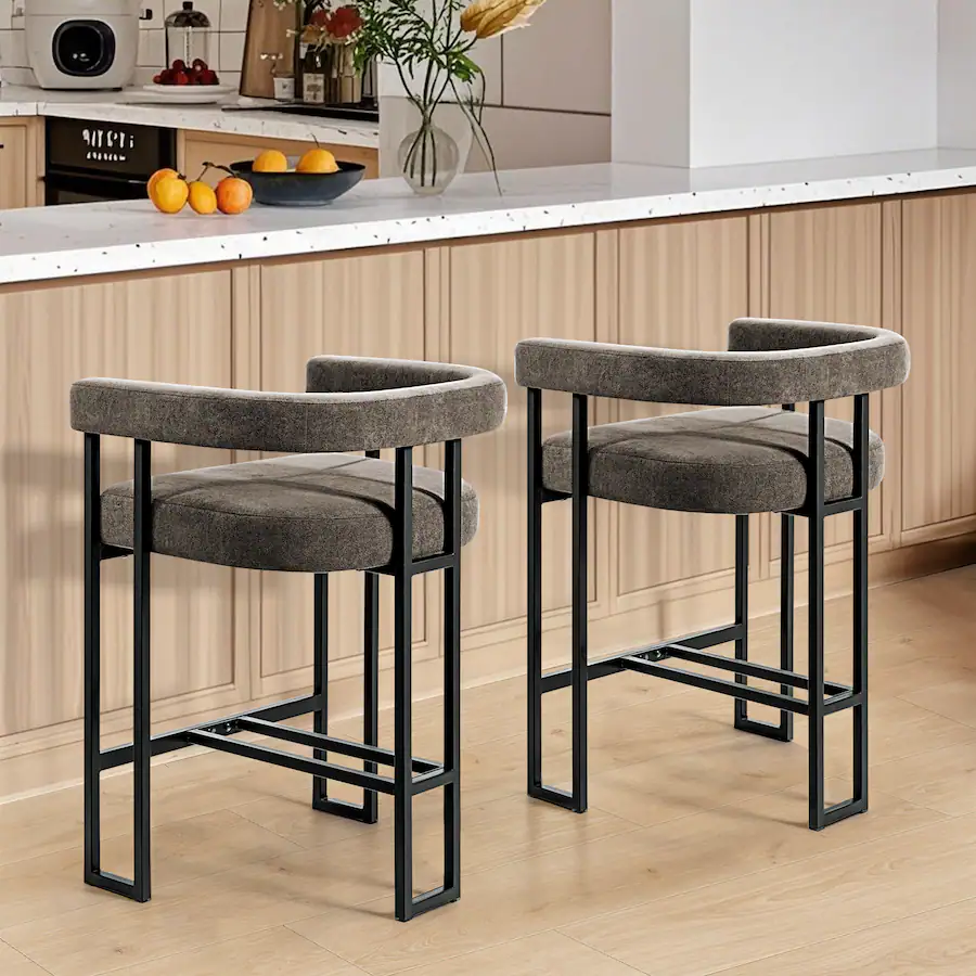 KERDOM 26'' Height Cloud Velvet Pub Bar Seats, Kitchen Island