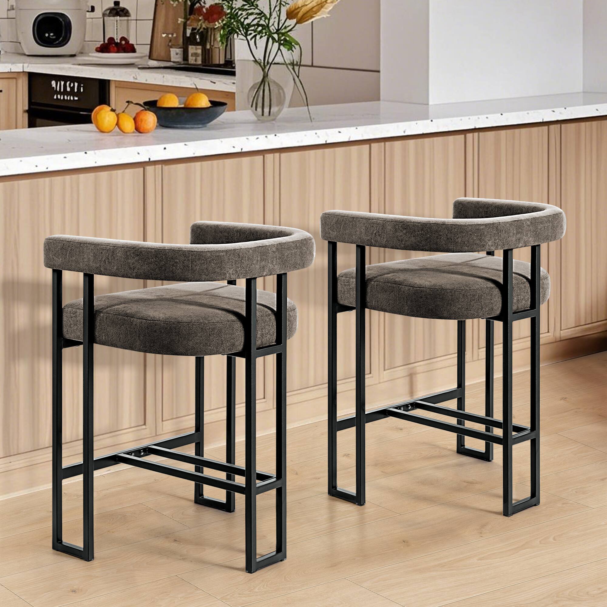 KERDOM 26'' Height Cloud Velvet Pub Bar Seats, Kitchen Island