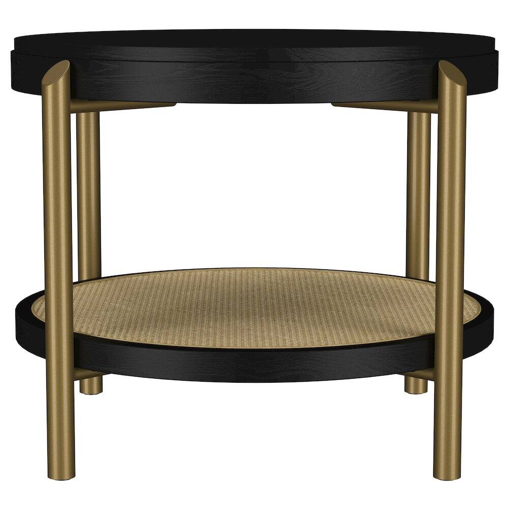 Alt View 2. Coaster Co. of America - Arini Round End Side Table With Storage Shelf Black - Black.