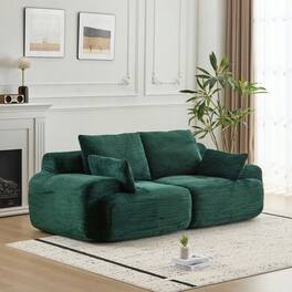 Kadyn - Modern Memory Foam Compressed Sofa, 2-Seater Pet-Friendly Sectional Couches, Corduroy Fabric, Green - Green