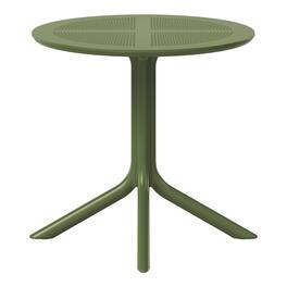 WestinTrends - Playa 31.5" Round Plastic Outdoor Patio Dining Table for 4 - Olive Green