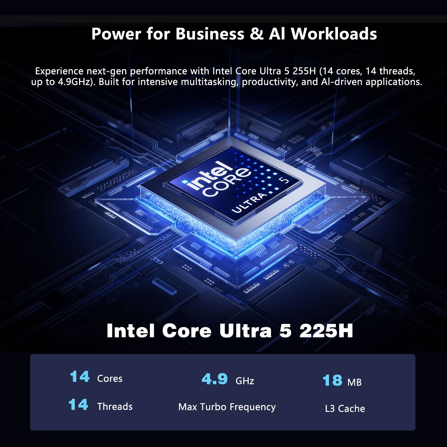 Alt View 2. ASUS - NUC 15 Desktop - Intel Core Ultra 5 225H with 16GB DDR5 RAM - 1TB SSD - Windows 11 Pro - Black - Black.