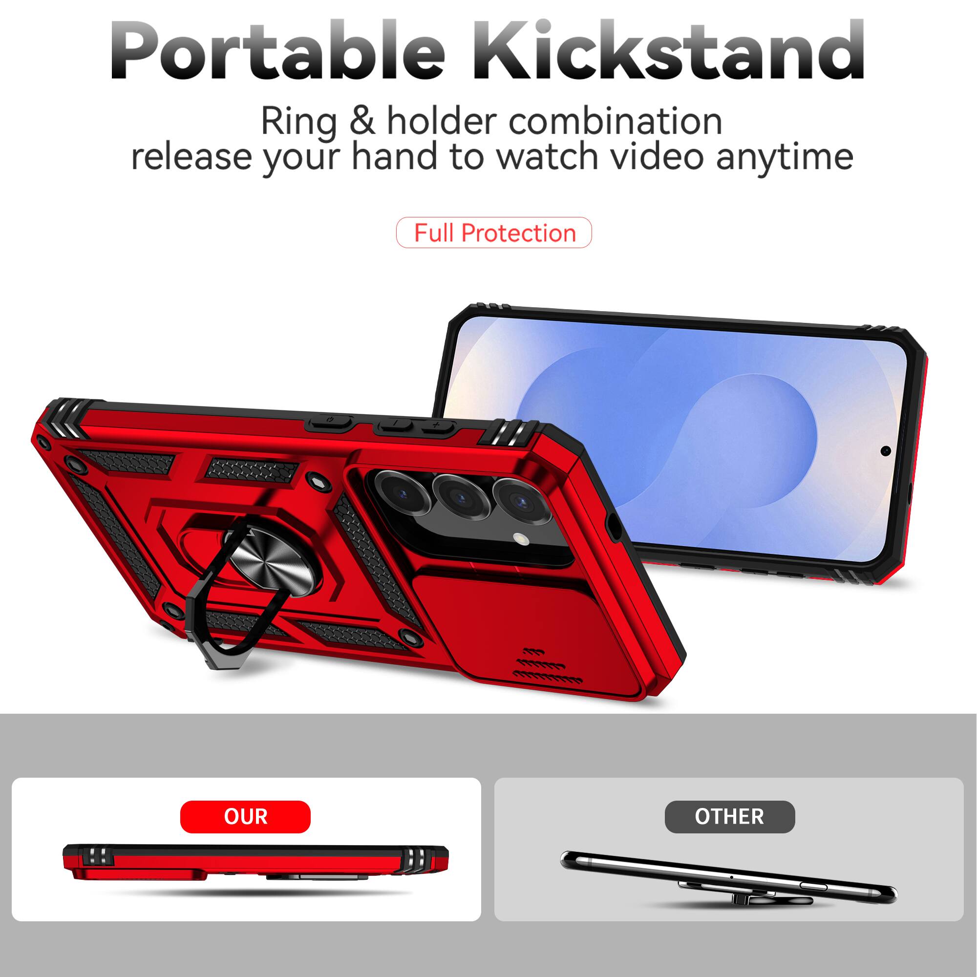 Portable Kickstand  
Ring & holder combination release your hand to watch video anytime  
Full Protection  

OUR  
OTHER