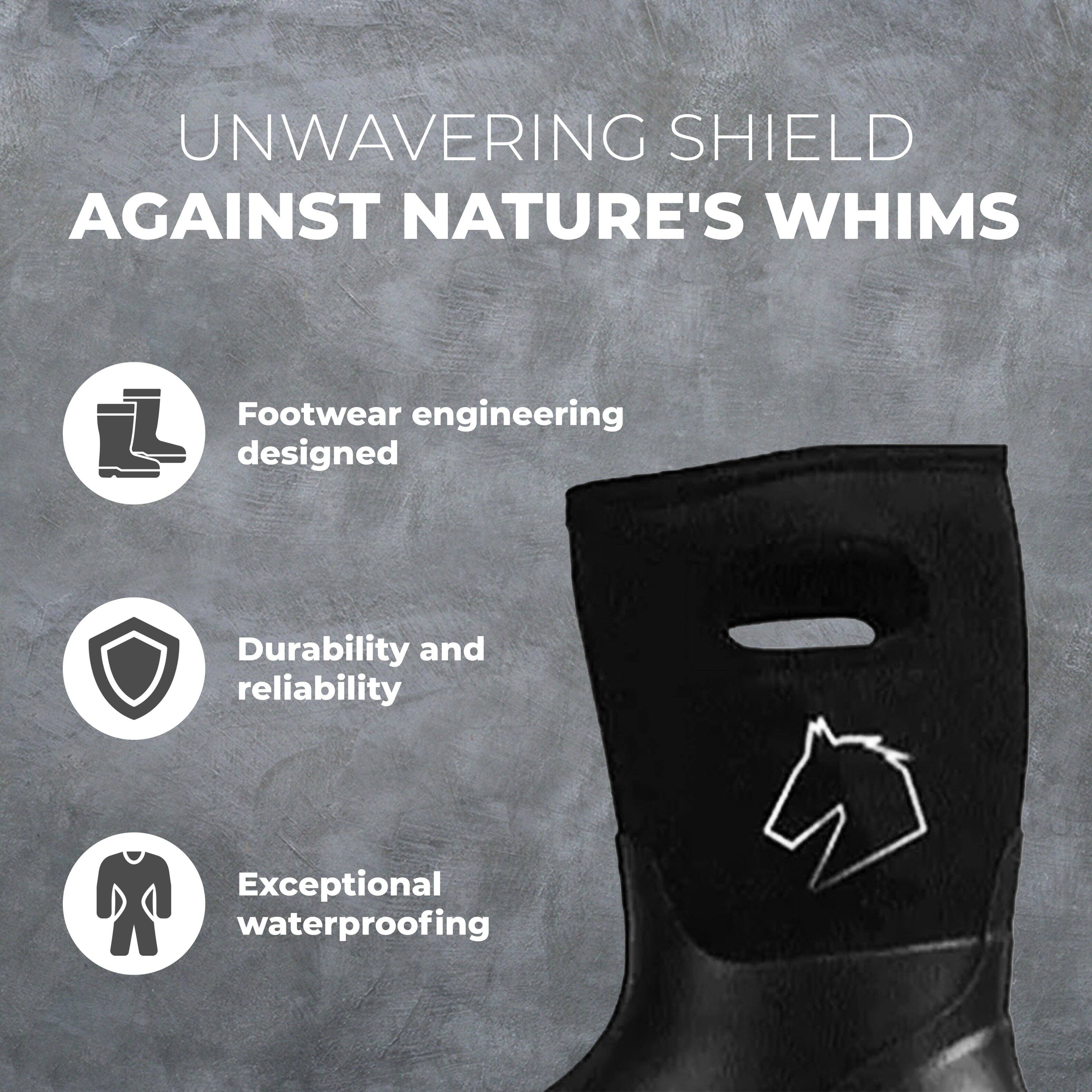 UNWAVERING SHIELD AGAINST NATURE'S WHIMS

- Footwear engineering designed
- Durability and reliability
- Exceptional waterproofing