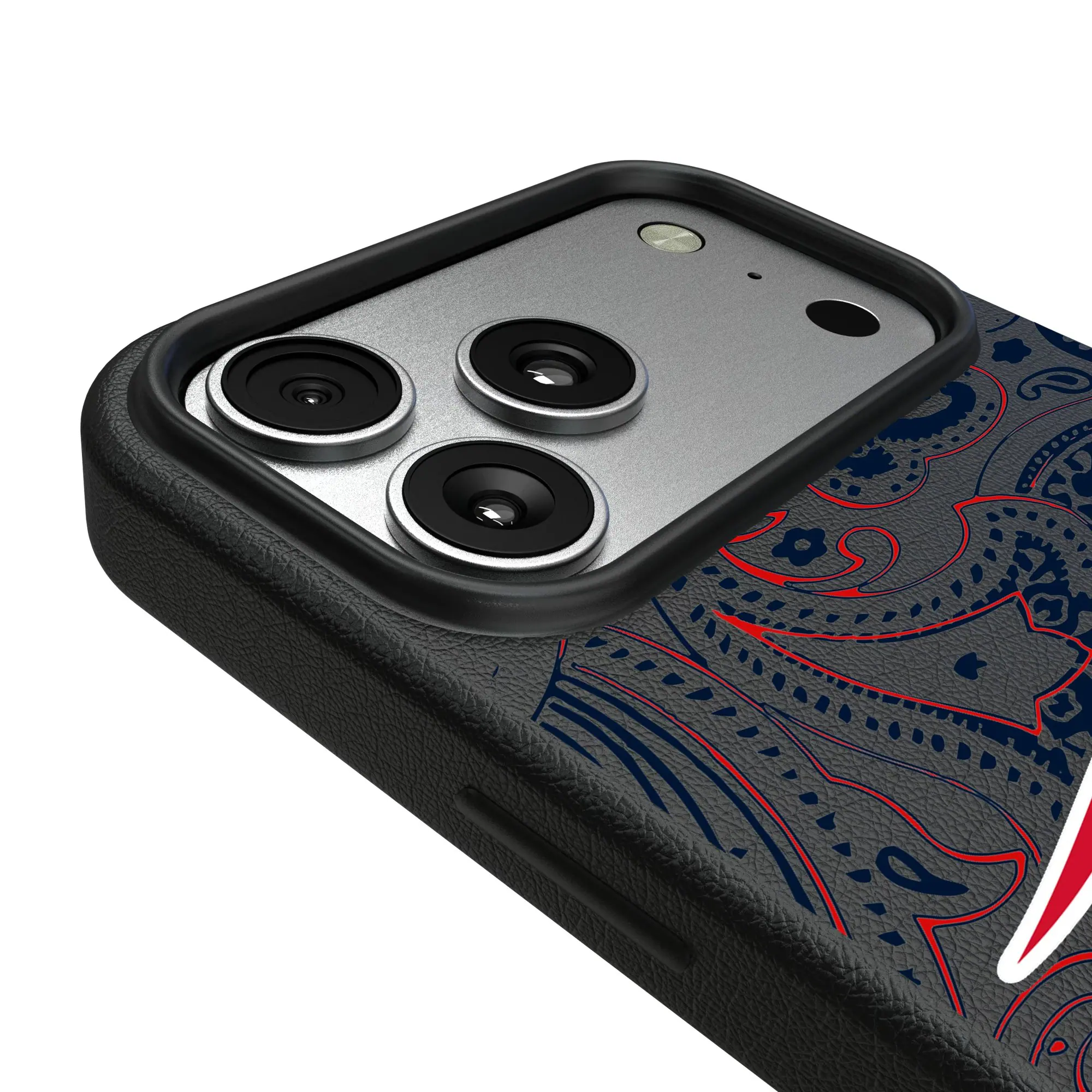 Alt View 2. Keyscaper - Paisley iPhone Magnetic Bump Case - 15 Plus - Black.