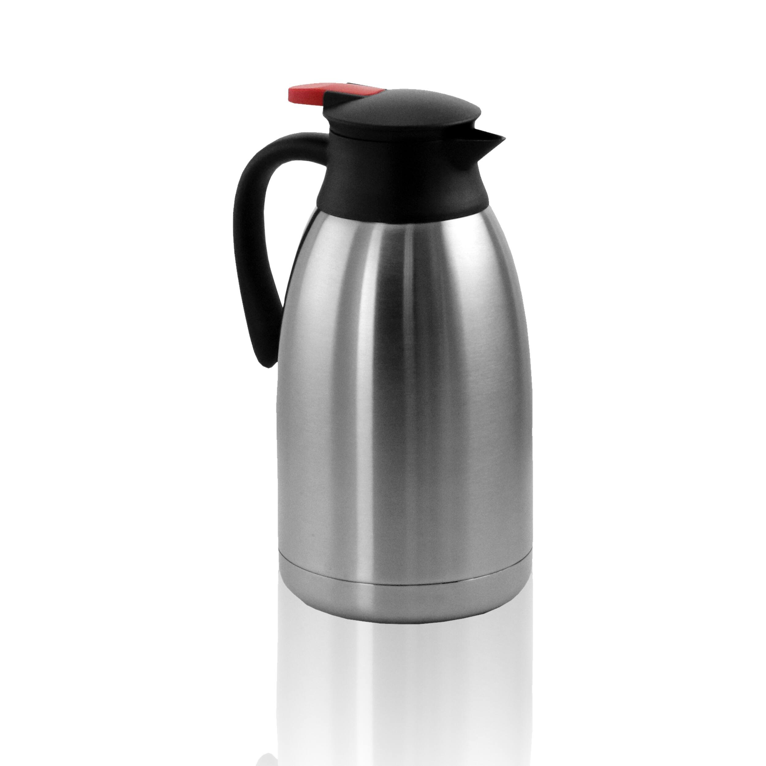 Alt View 1. MegaChef - MegaChef 2.11 Quart Stainless Steel Thermal Beverage Carafe for Coffee and Tea - Silver and Black.