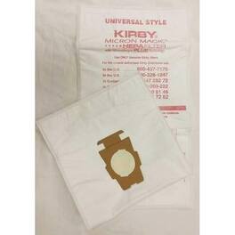 Kirby - Hoover 2 Pack Hoover Vacuum Cleaner Disposable Cloth Paper Bags White Hepa Pack Universal Style Fits ALL Models – Part