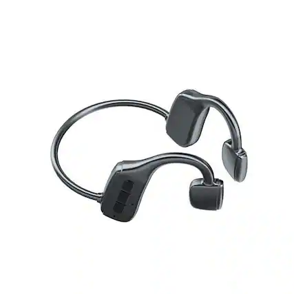 Front. SKRAN - Bone Conduction Headphones Bluetooth 5.1 Wireless Headset - Open Ear Earbuds for Outdoor Sport, Sweat-Proof,Hi-Res Audio - Black.